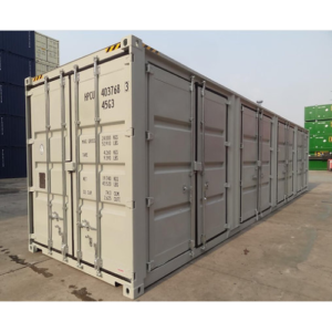 Contentor HQ de 40 pés com 4 portas laterais – Durável e flexível